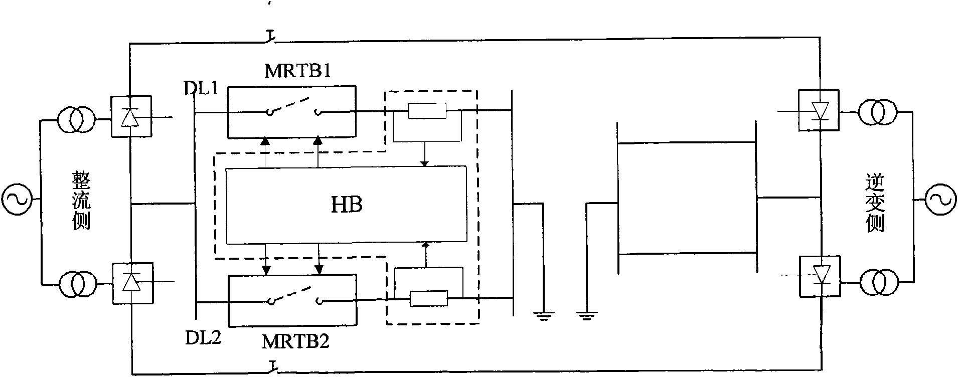 Ground electrode circuit protective system and device of high-voltage DC transmission system