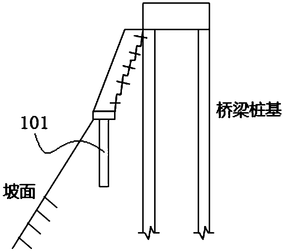 Piled drainage anchor rod retaining wall structure and construction method thereof