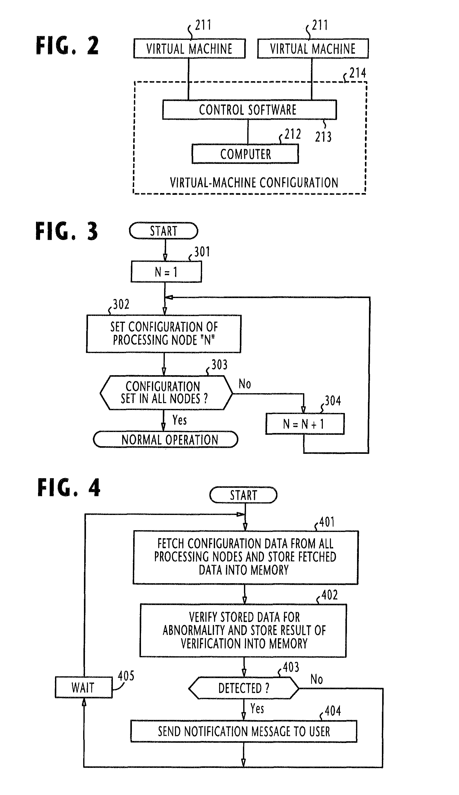 Fault tolerant multi-node computing system using periodically fetched configuration status data to detect an abnormal node