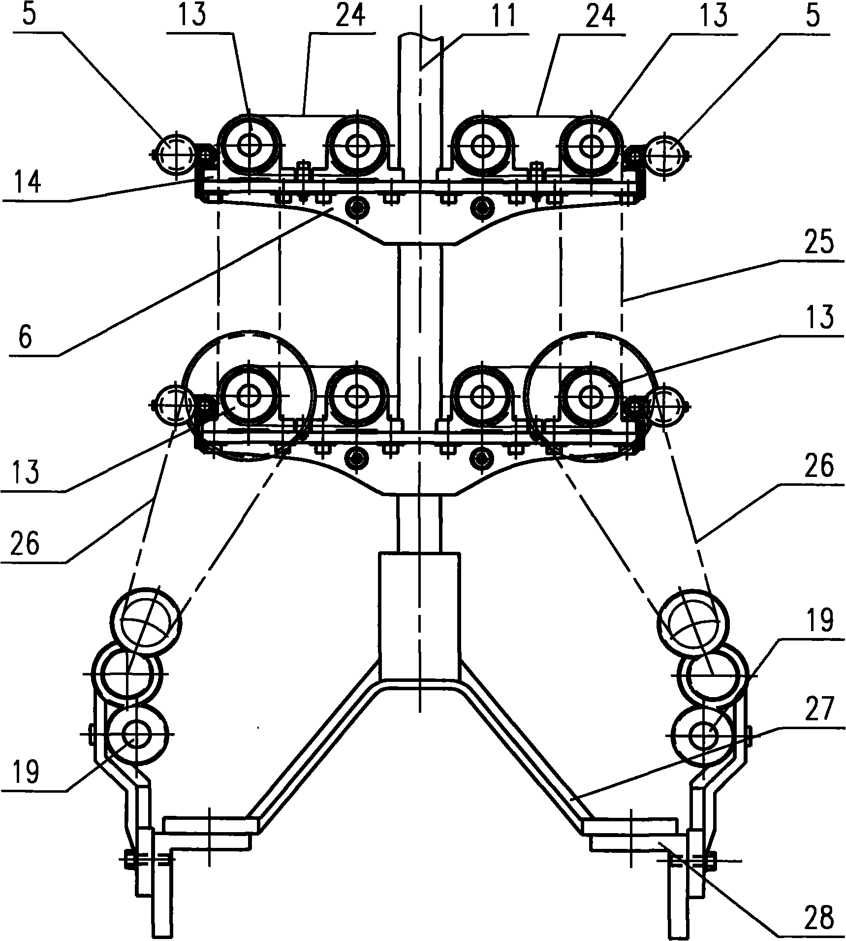 Embedded compound spinning frame and spinning method thereof