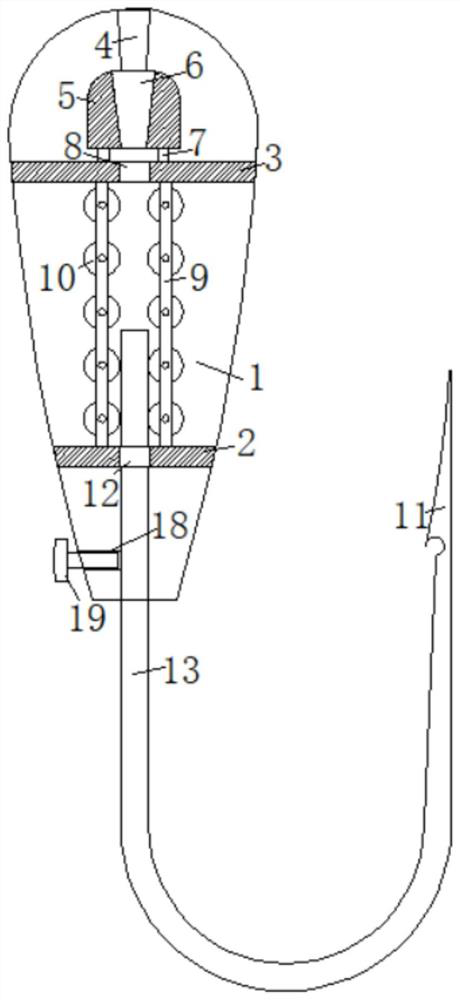 Metal fishing gear with tungsten alloy counterweight assembly