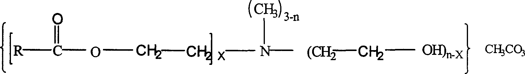 Quaternary ammonium salt in ester-amines and synthetic method