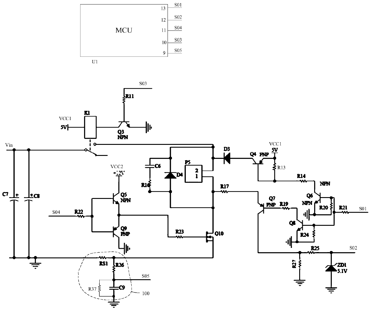 Split-type electric appliance anti-electric shock protection circuit