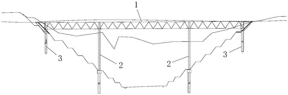 Continuous rigid frame bridge based on steel truss-concrete slab composite beam