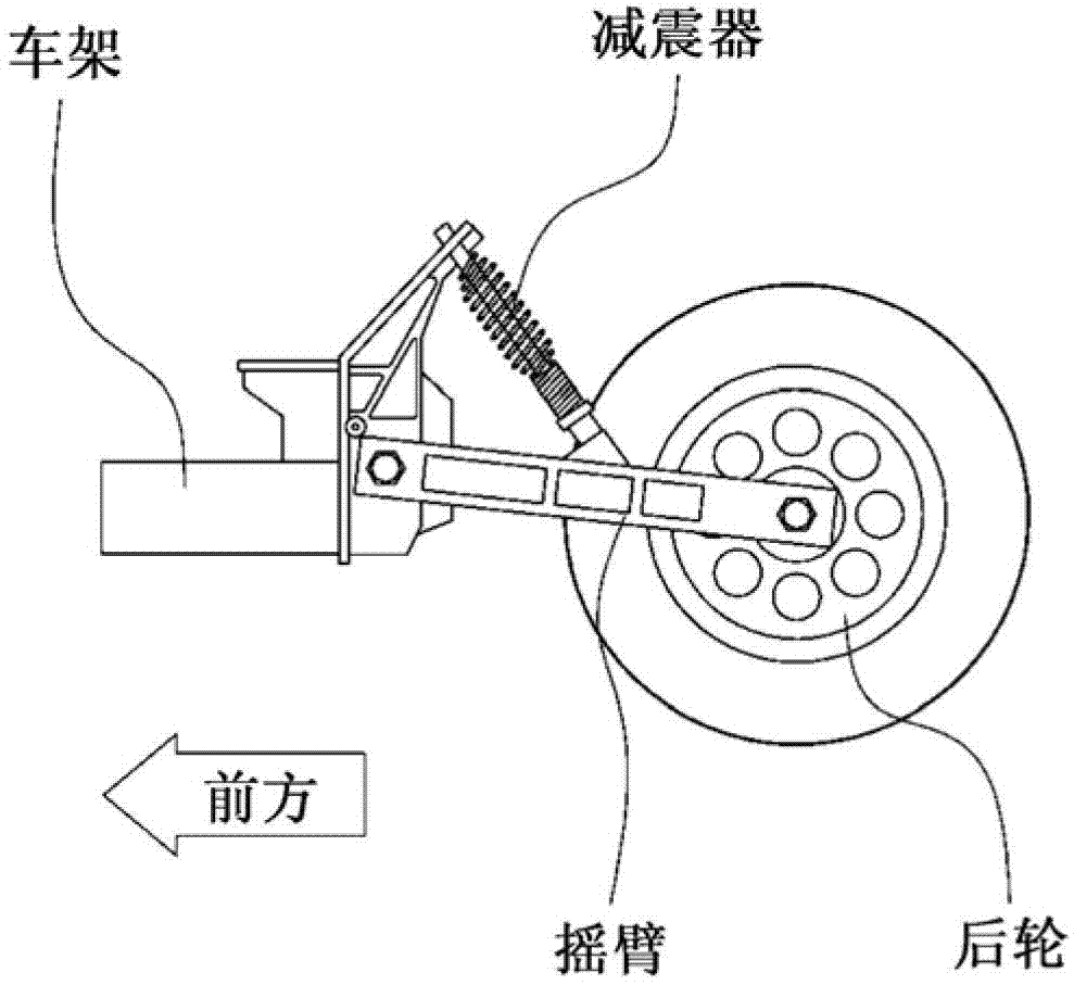 Rear suspension for three-wheeled car