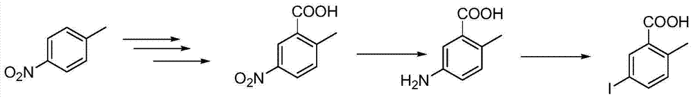 Preparation and recovery method of 2-methyl-5-iodobenzoic acid