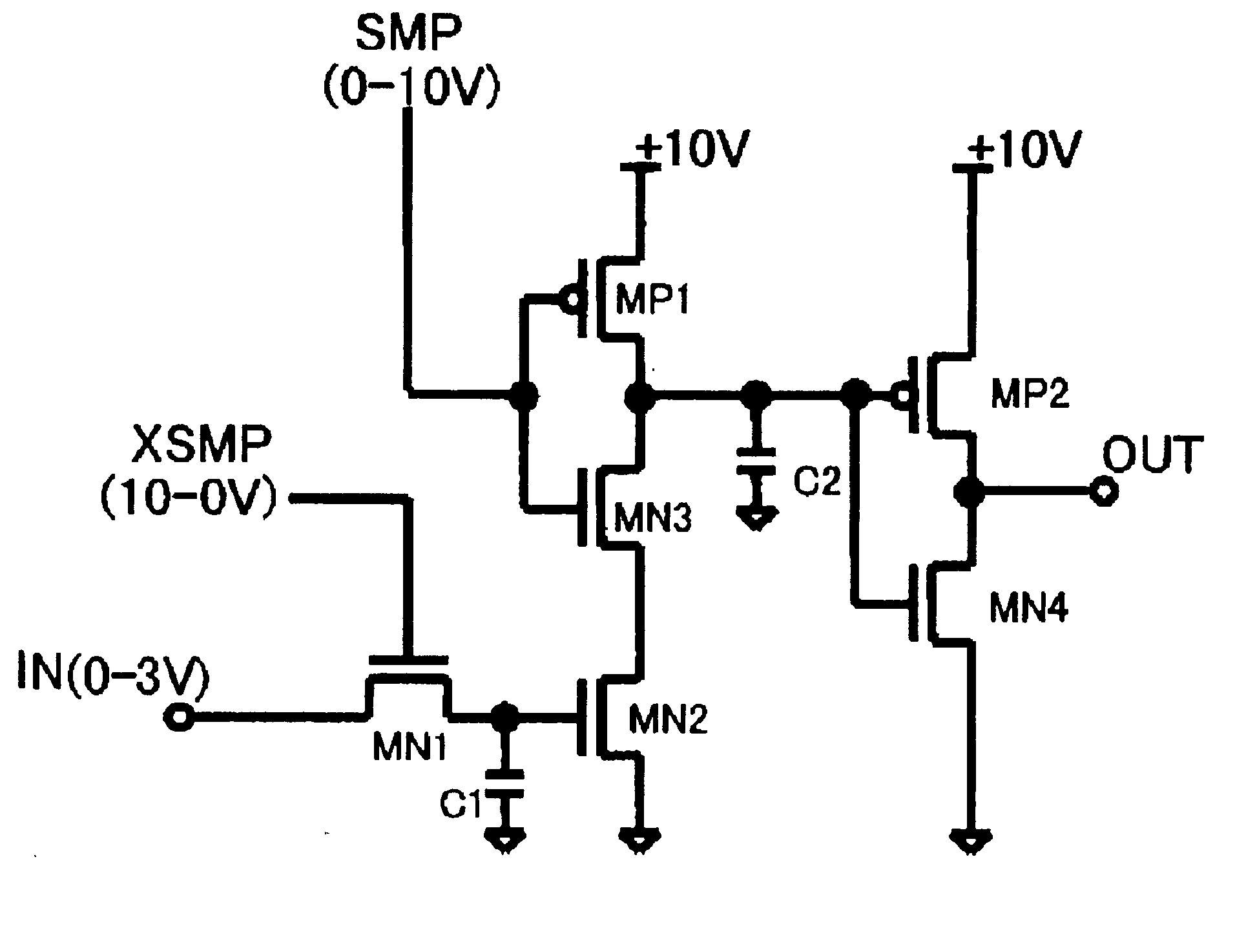Sampling level converter circuit, 2-phase and multiphase expanding circuit, and display device