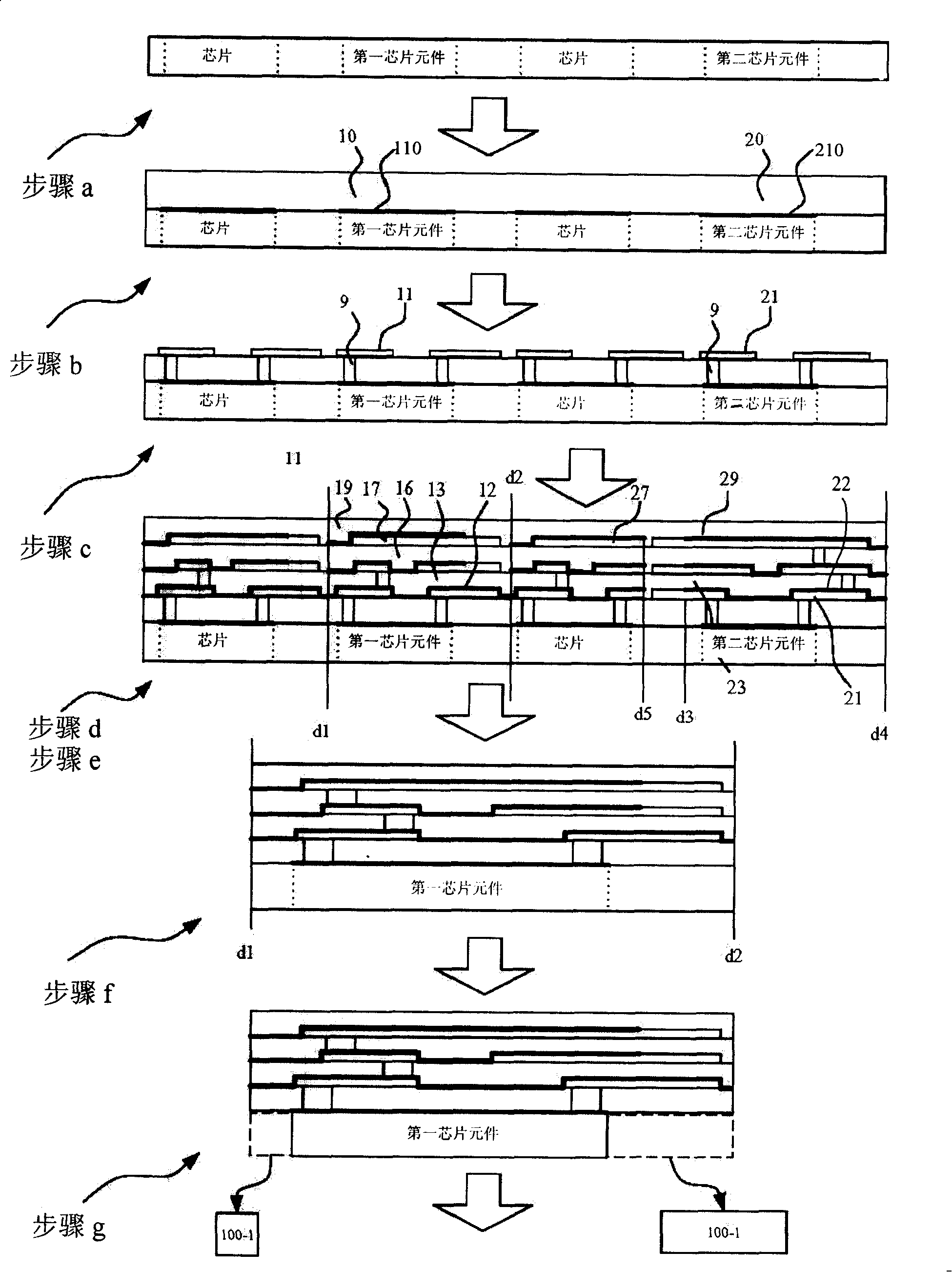 Inter-connecting structure between multi-layer base board and producing method