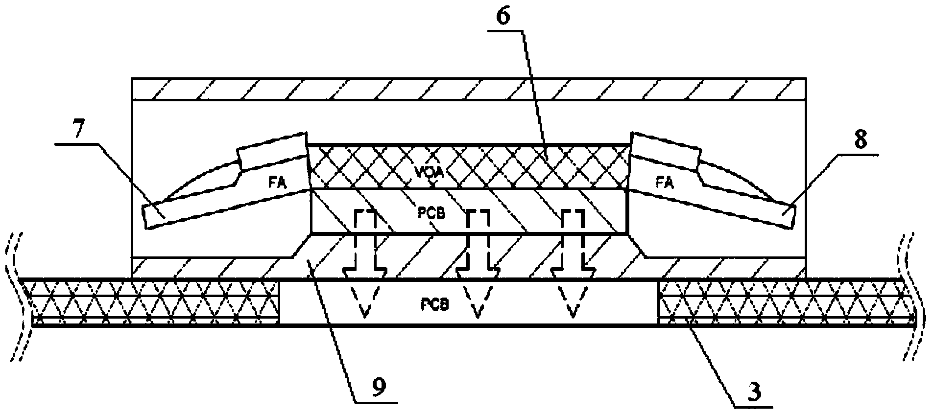 Package structure of variable optical attenuator multiplexer and manufacturing method of package structure