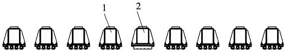 Bottom spacing strip assembly for placing whole stacks of aluminum bars