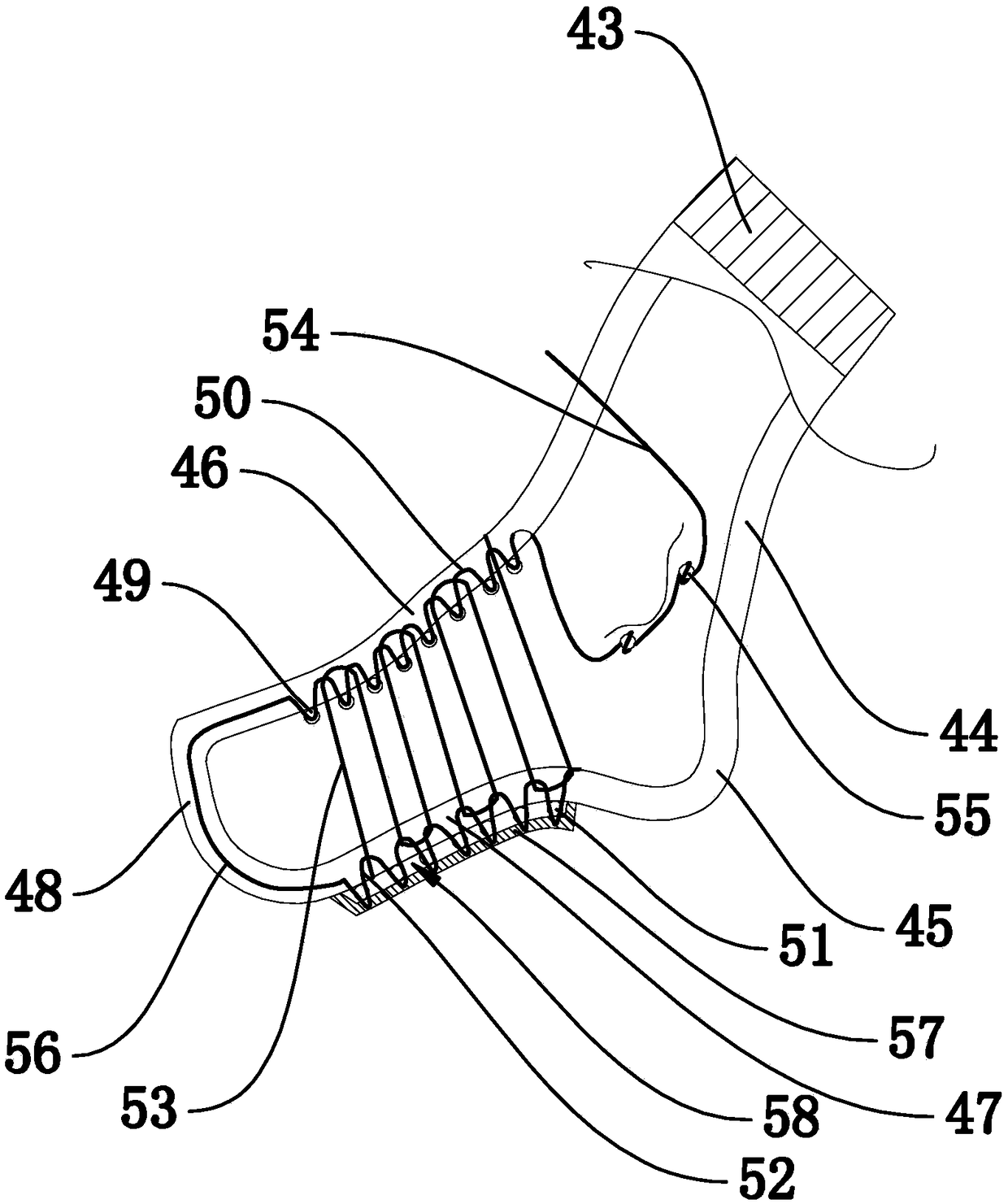 High-wear-resistance and air-permeable sports sock