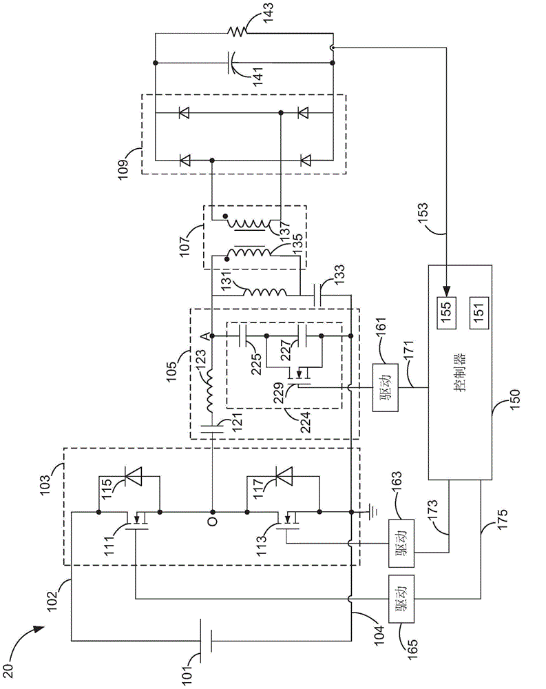 Circuit and method for resonant network