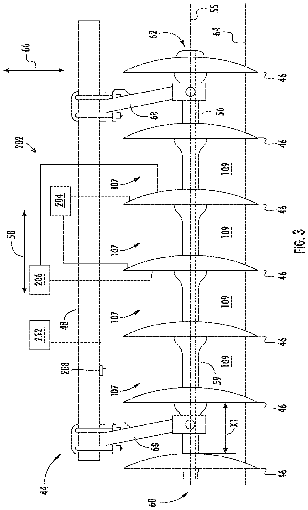 System and method for determining material accumulation relative to ground engaging tools of an agricultural implement