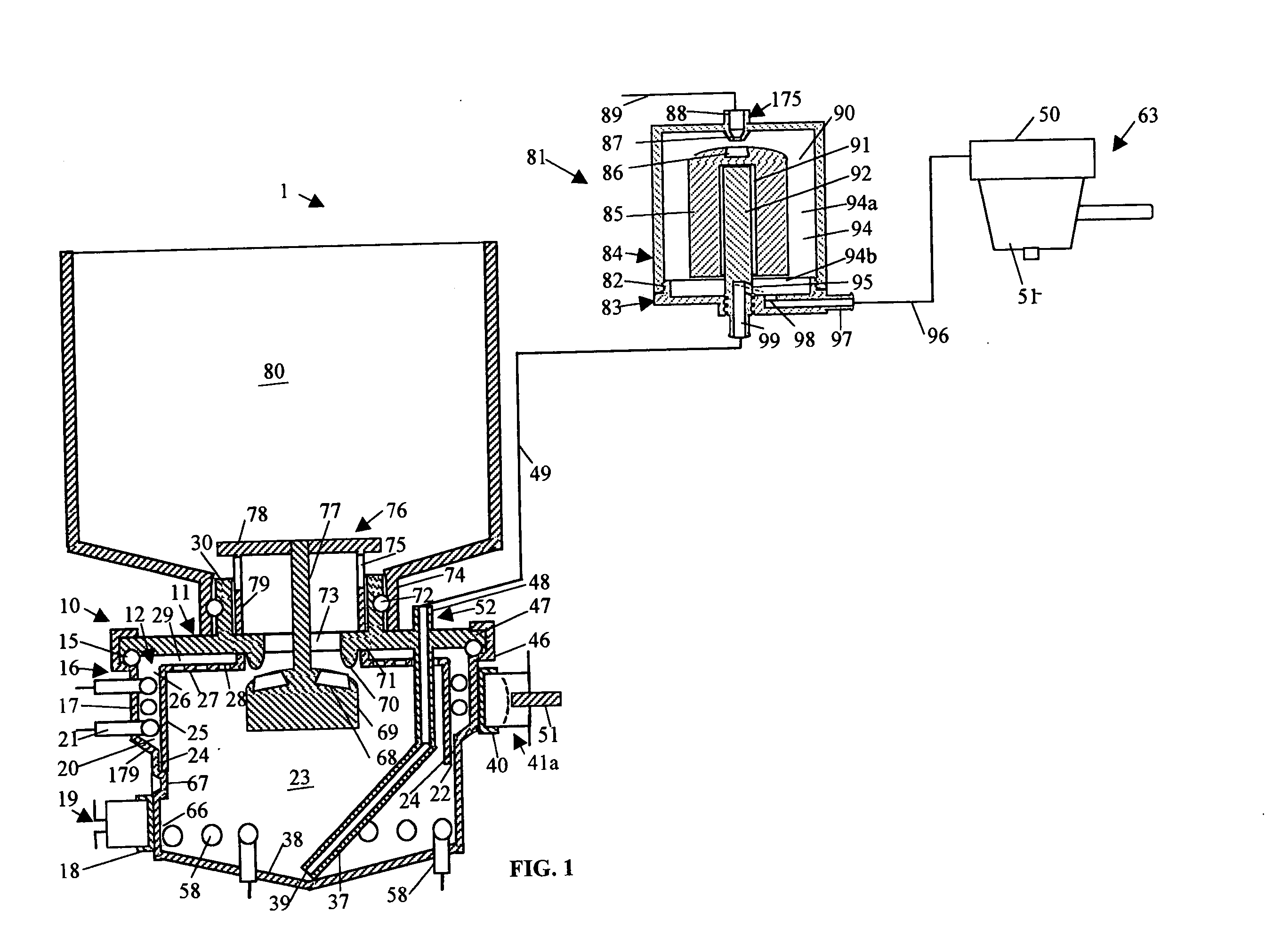 Fluid delivery system for generating pressurized hot water pulses
