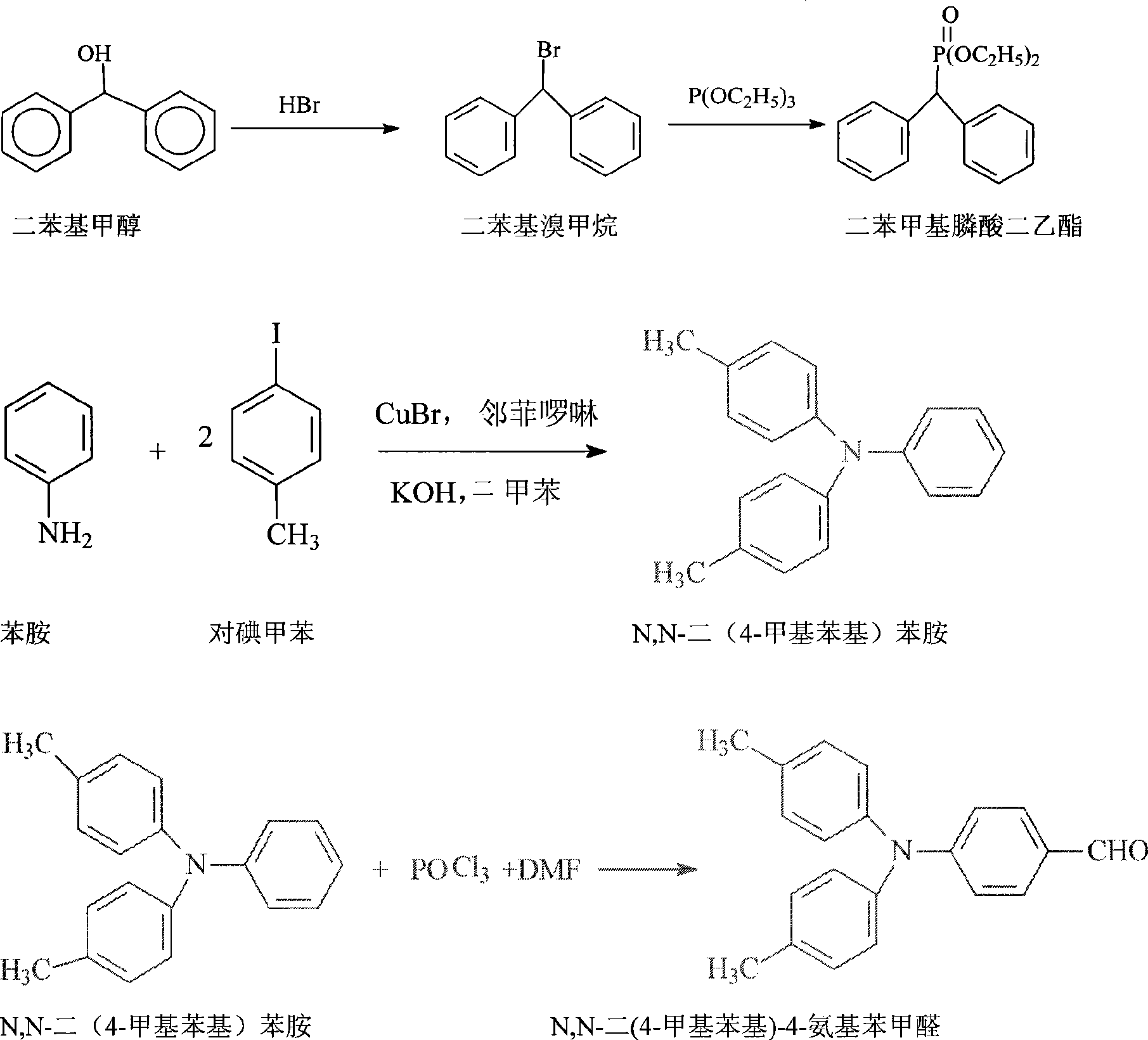 Synthesis of N,N-di(4-methyl phenyl)-4-(2, 2-diphenylethyllene)aniline