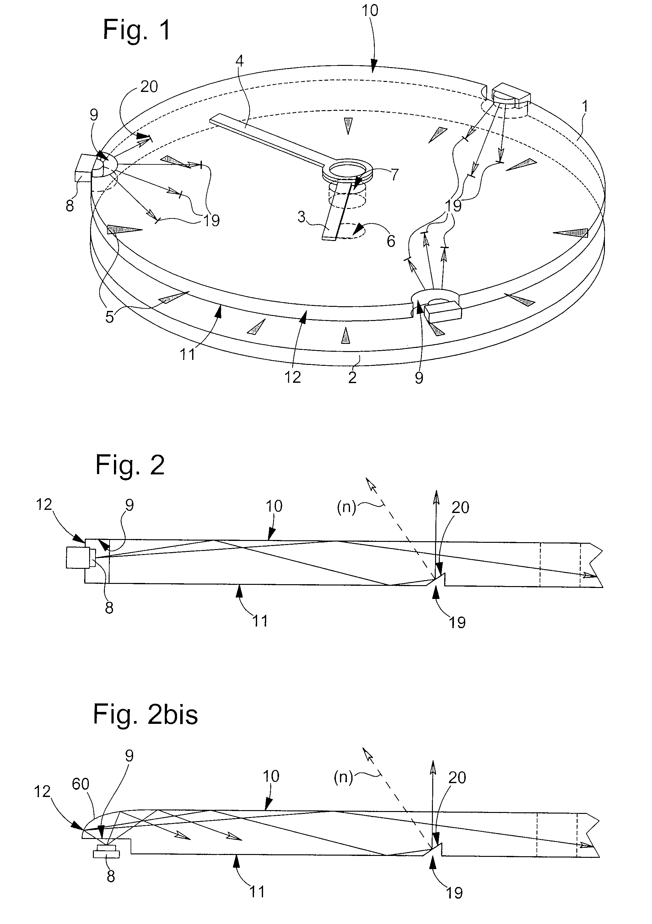 Timepiece including optical guide which performs the function of a crystal