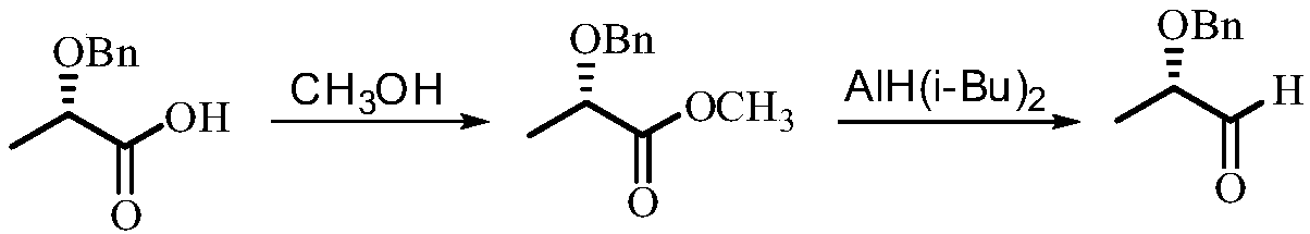 Synthetic method of (S)-2-benzyloxy propionaldehyde