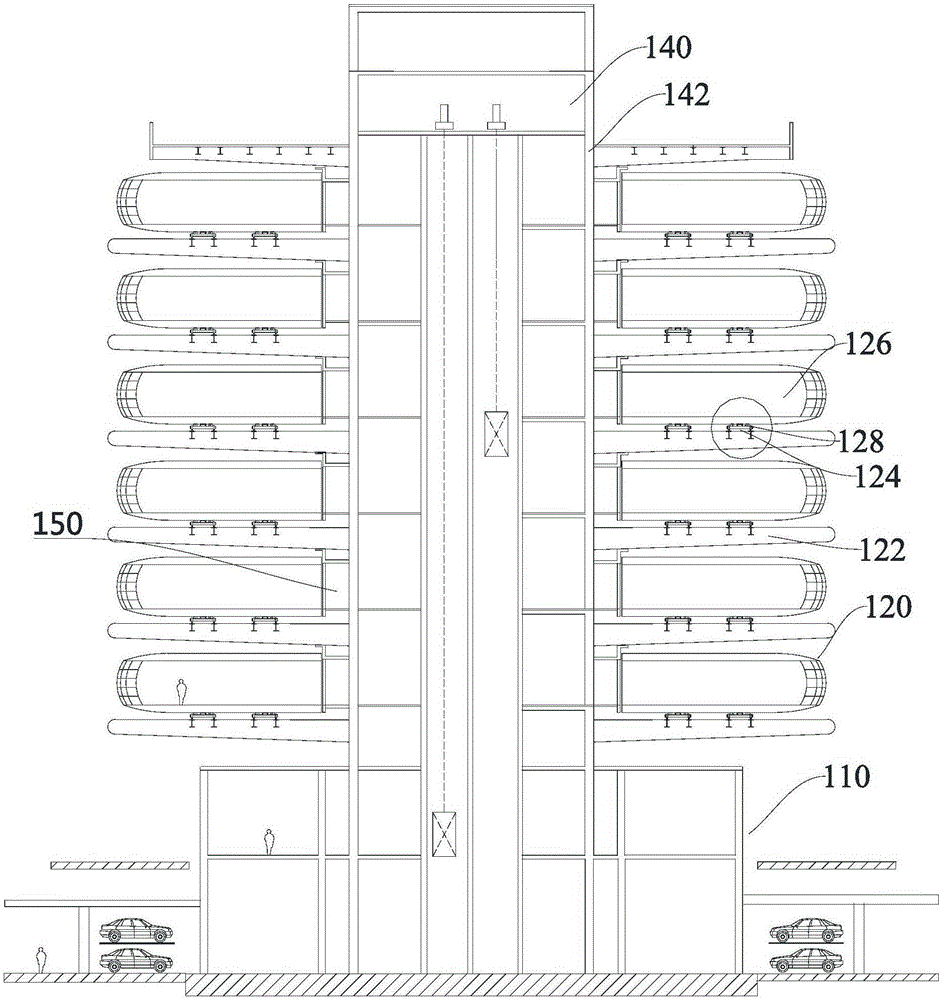 Building floor rotating system, water supply device, power supply device and water drainage device