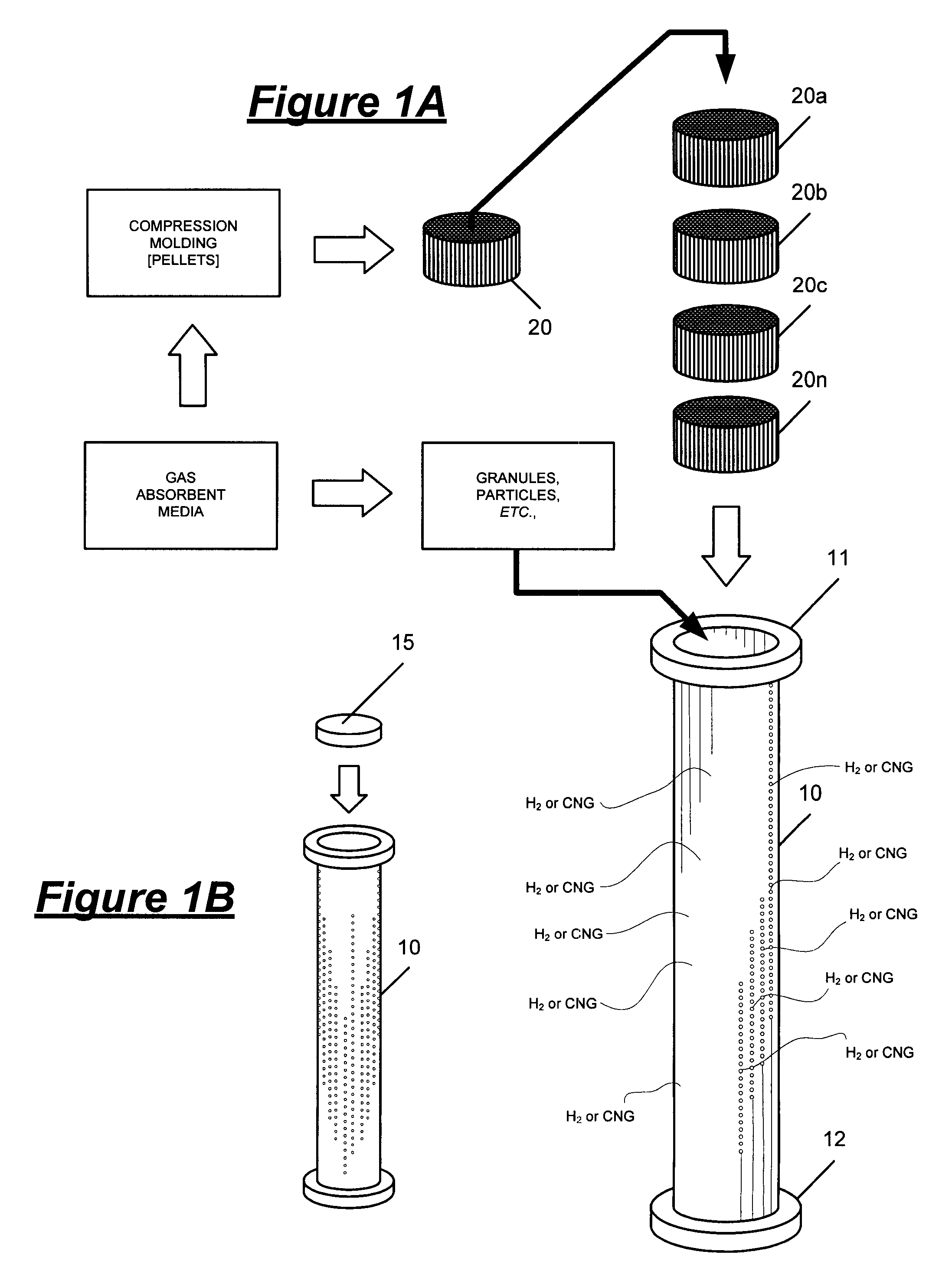 Installation of Gas Absorbent in a High Pressure Tank