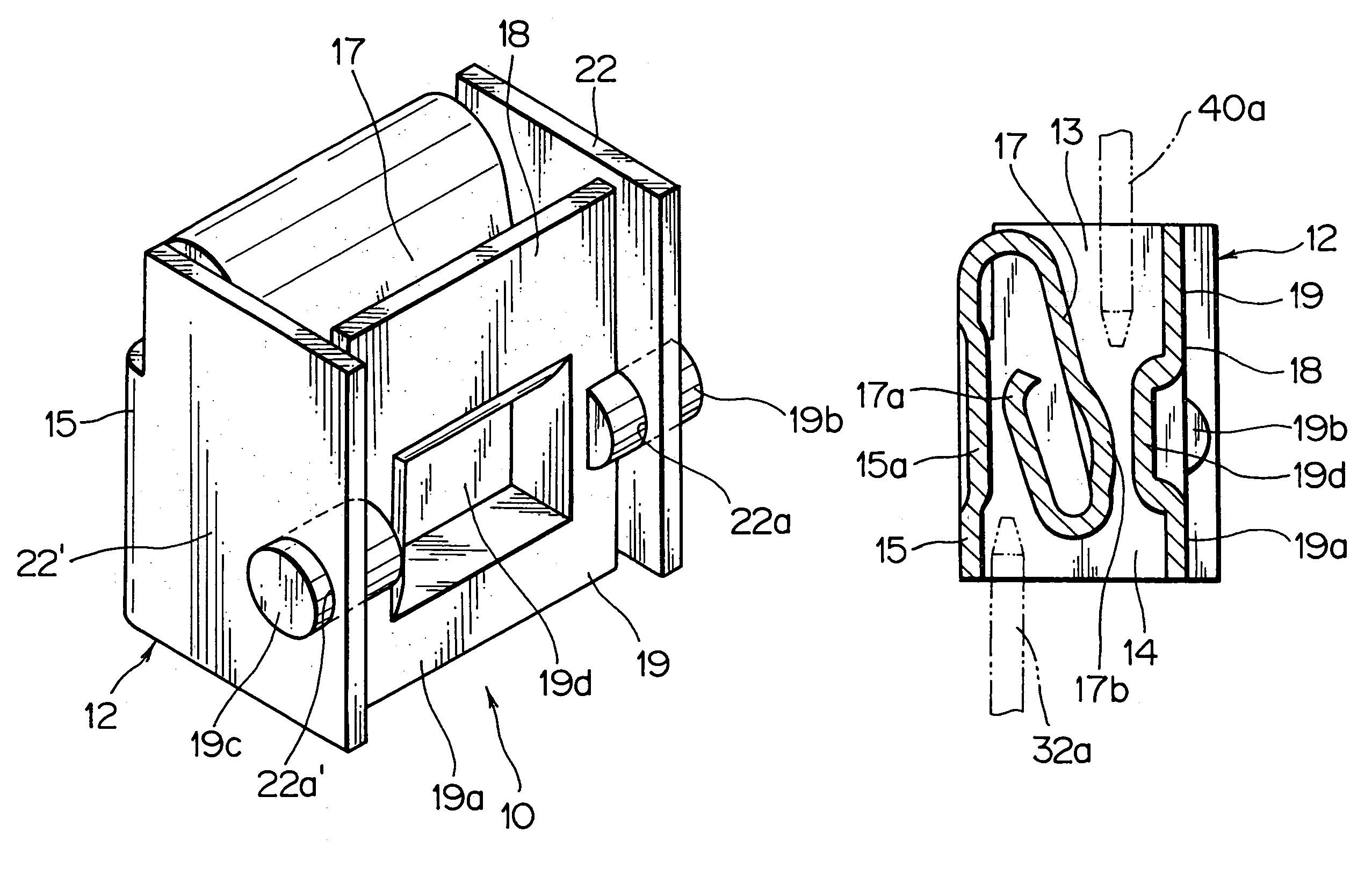 Junction socket with a moveable contact piece