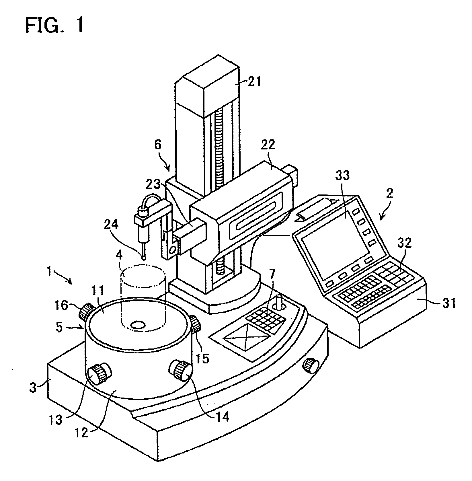 Roundness measuring device, method and program for measuring roundness