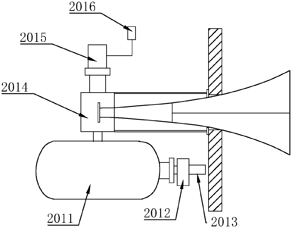 Sound wave agglomeration dust removal system