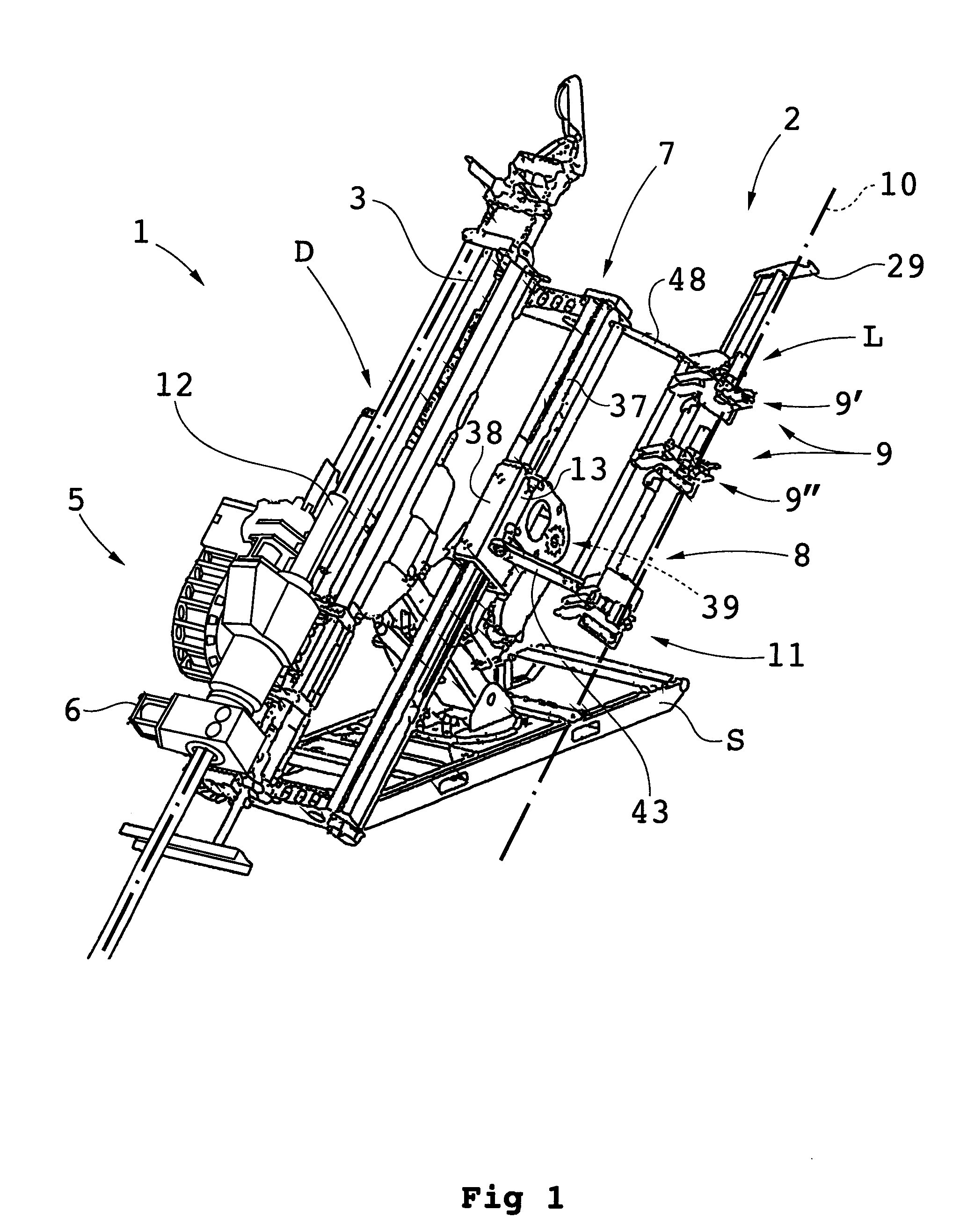 Device for handling drill string components in respect of a rock drill rig and rock drill rig