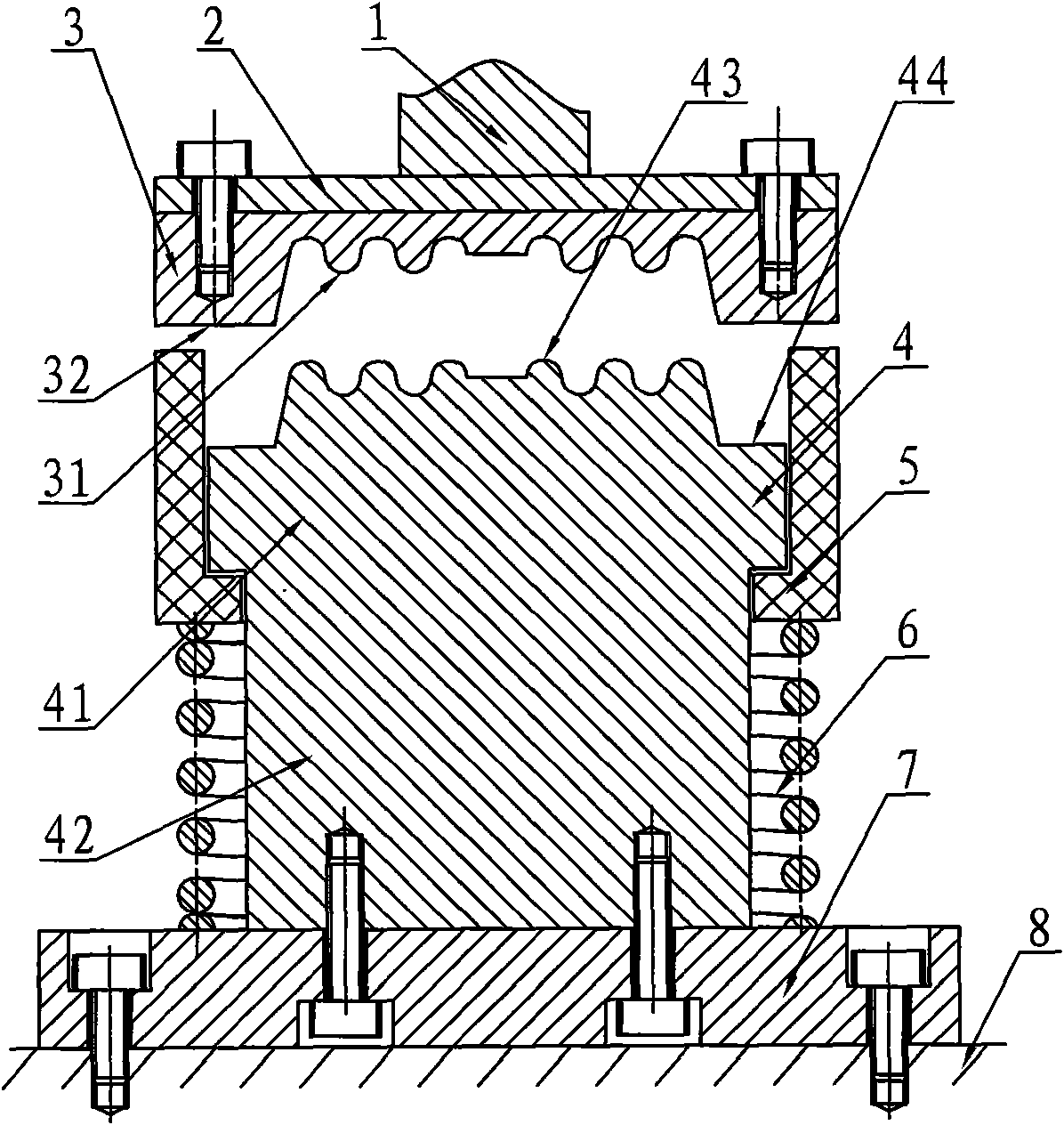 Press-forming mould of loudspeaker elastic wave