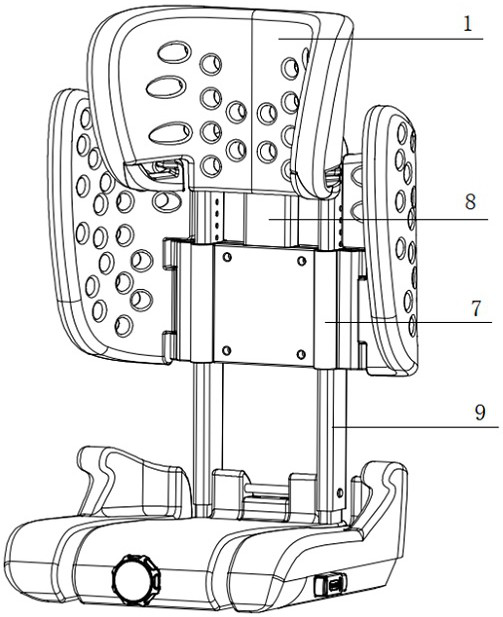 Child safety seat with synchronously adjusted headrest side wings