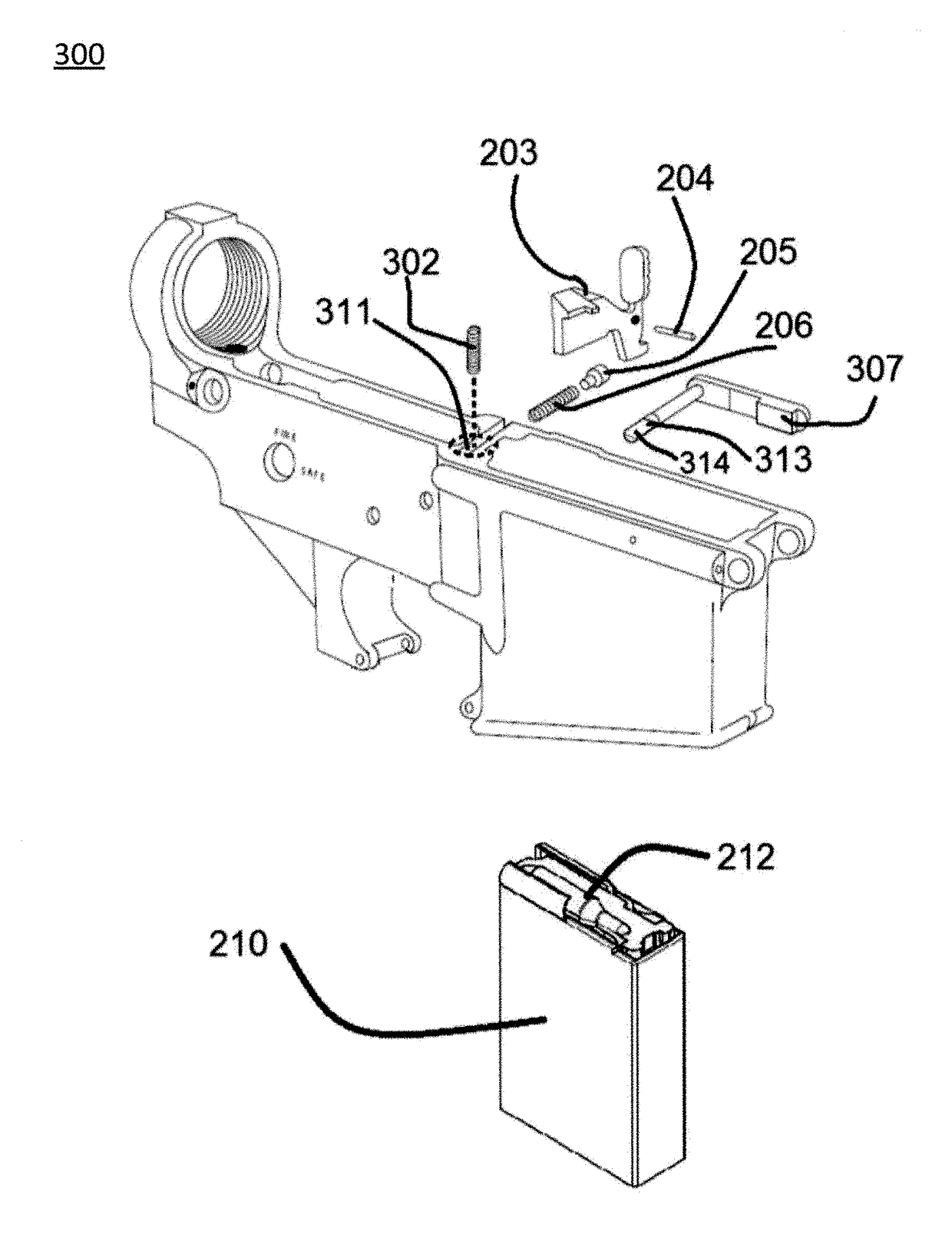 Apparatus for preventing the rapid reloading of a semi-automatic firearm