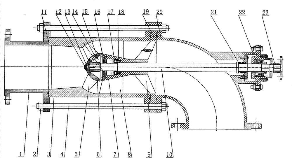 Pull-rod modularized guide vane type diagonal flow pump