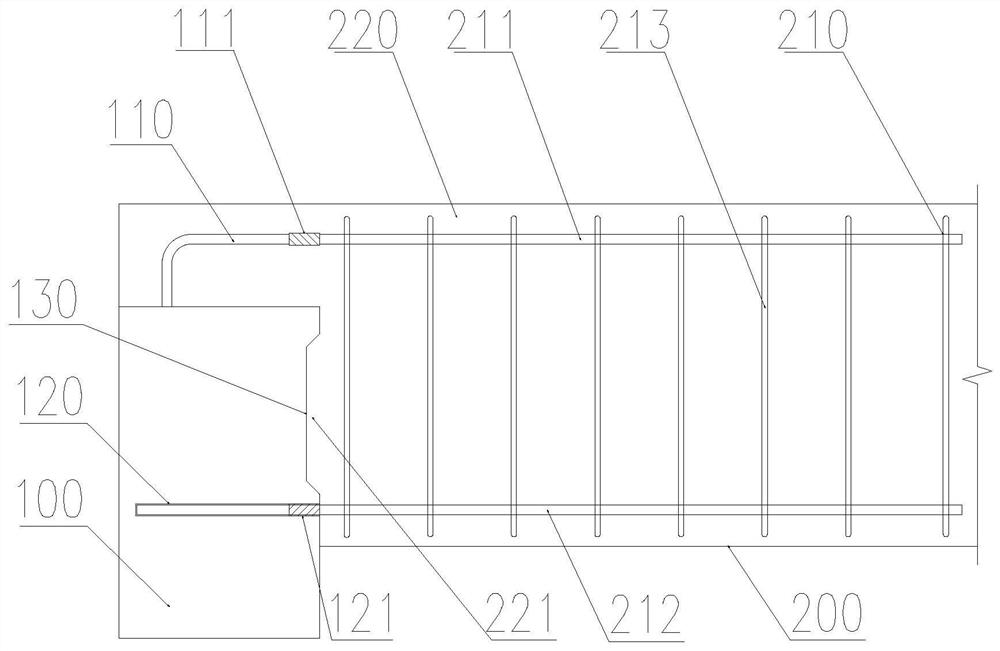 Prefabricated concrete main beam and cast-in-place secondary beam connecting structure and construction method thereof