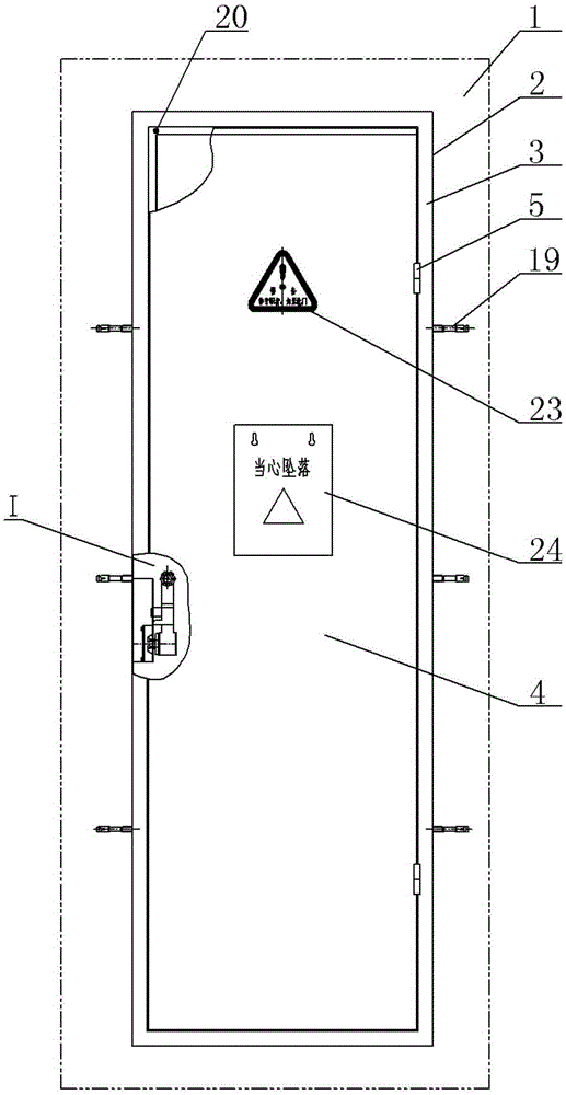 A waterproof elevator shaft safety door