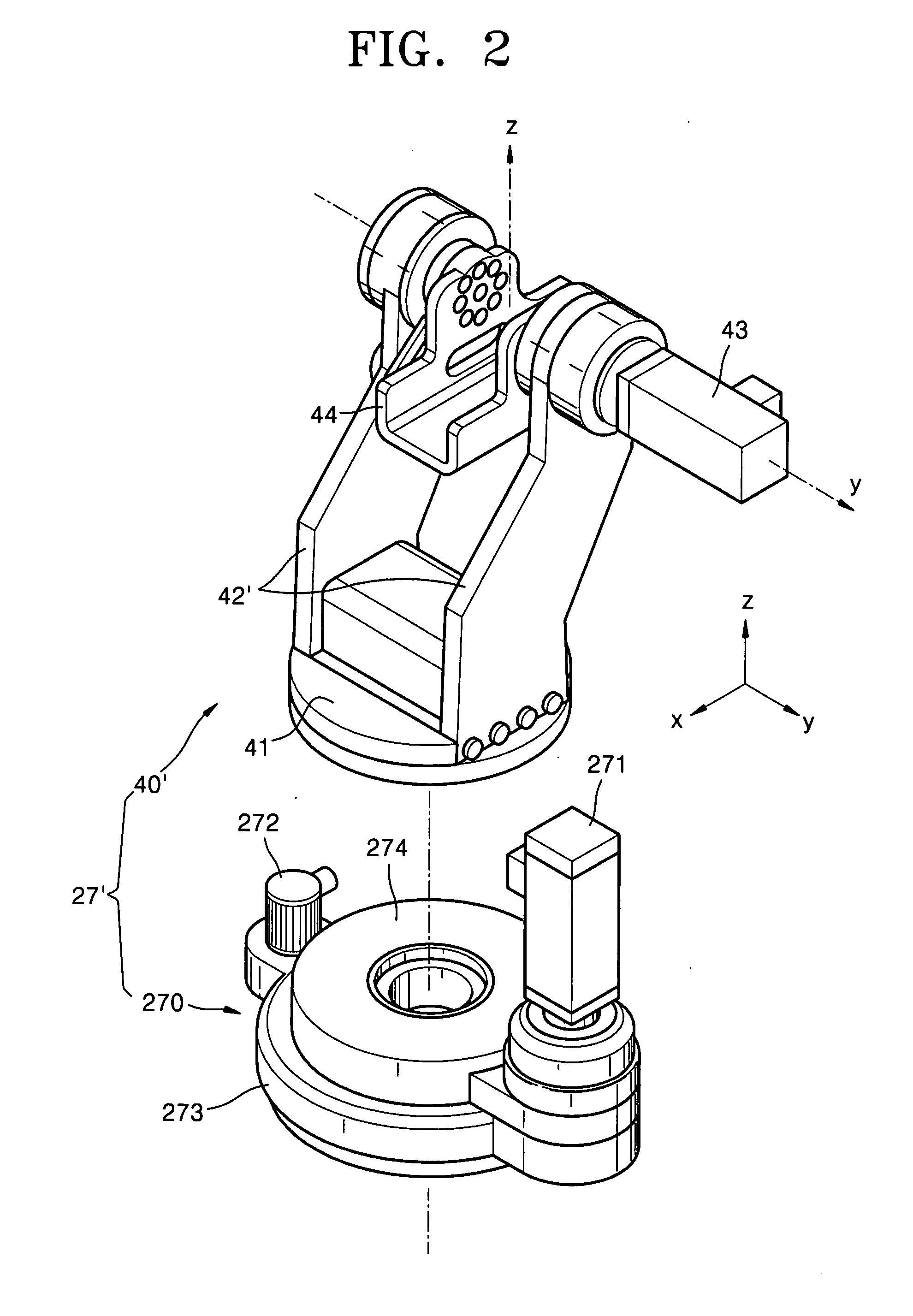 Actuation mechanism having two degrees of freedom and sentry robot having the same