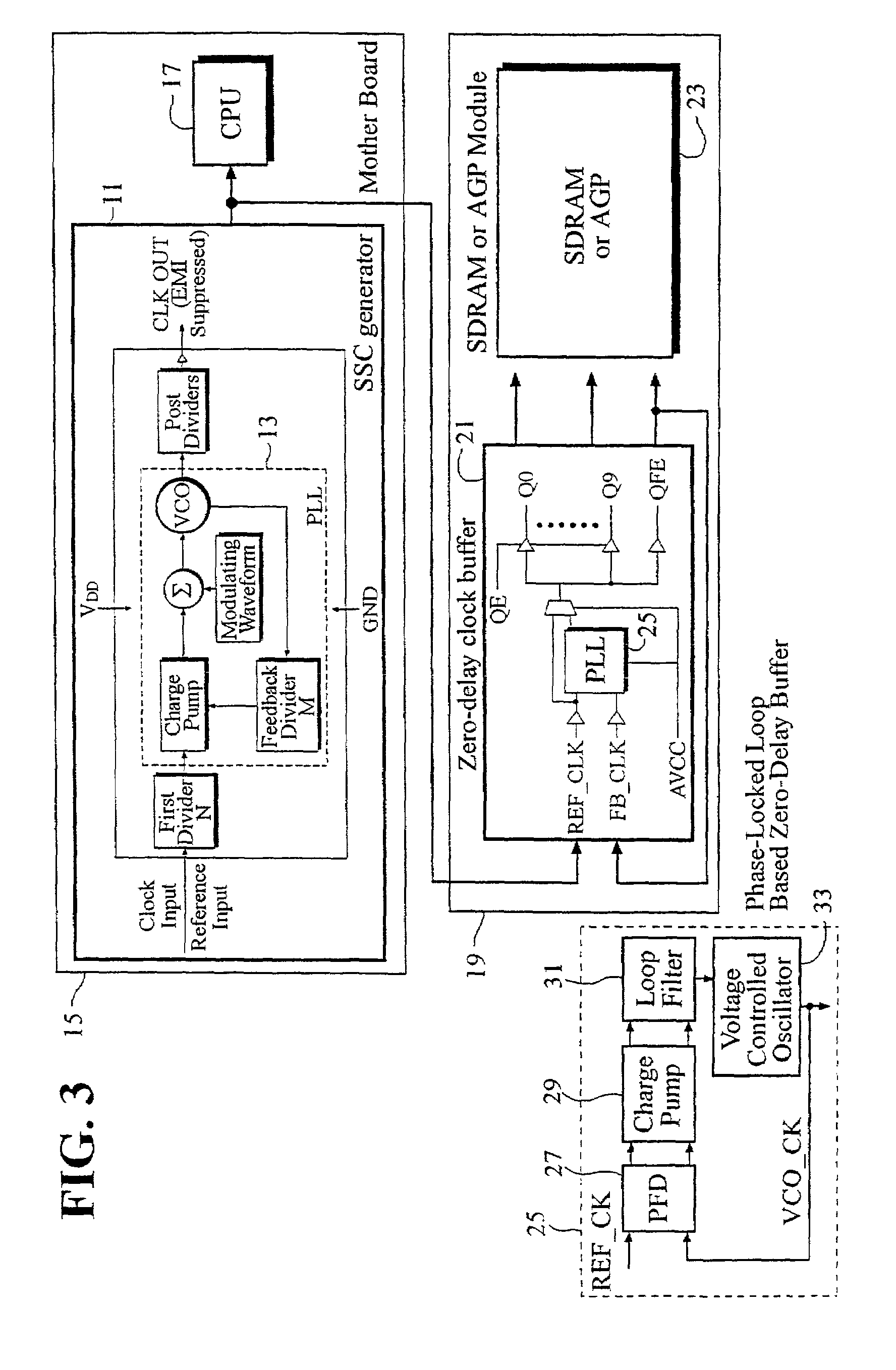 Zero-delay buffer circuit for a spread spectrum clock system and method therefor