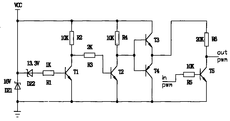 Locking circuit for overvoltage-undervoltage protection of driving voltage of IGBT (insulated gate bipolar transistor)