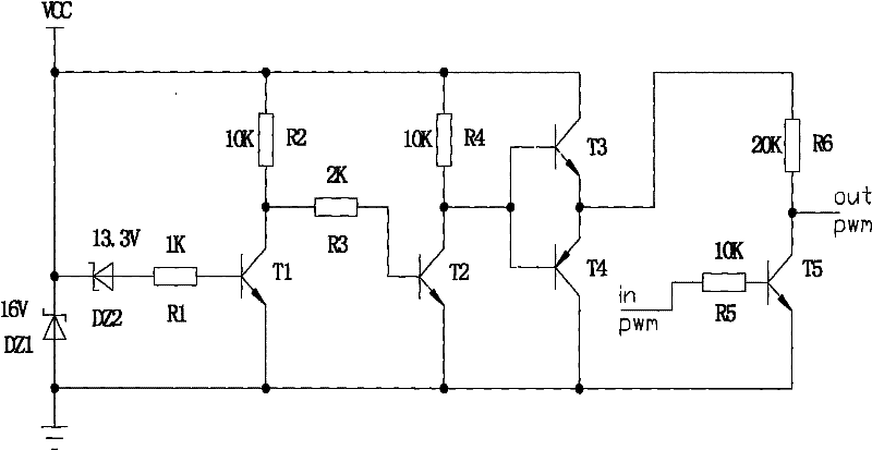 Locking circuit for overvoltage-undervoltage protection of driving voltage of IGBT (insulated gate bipolar transistor)