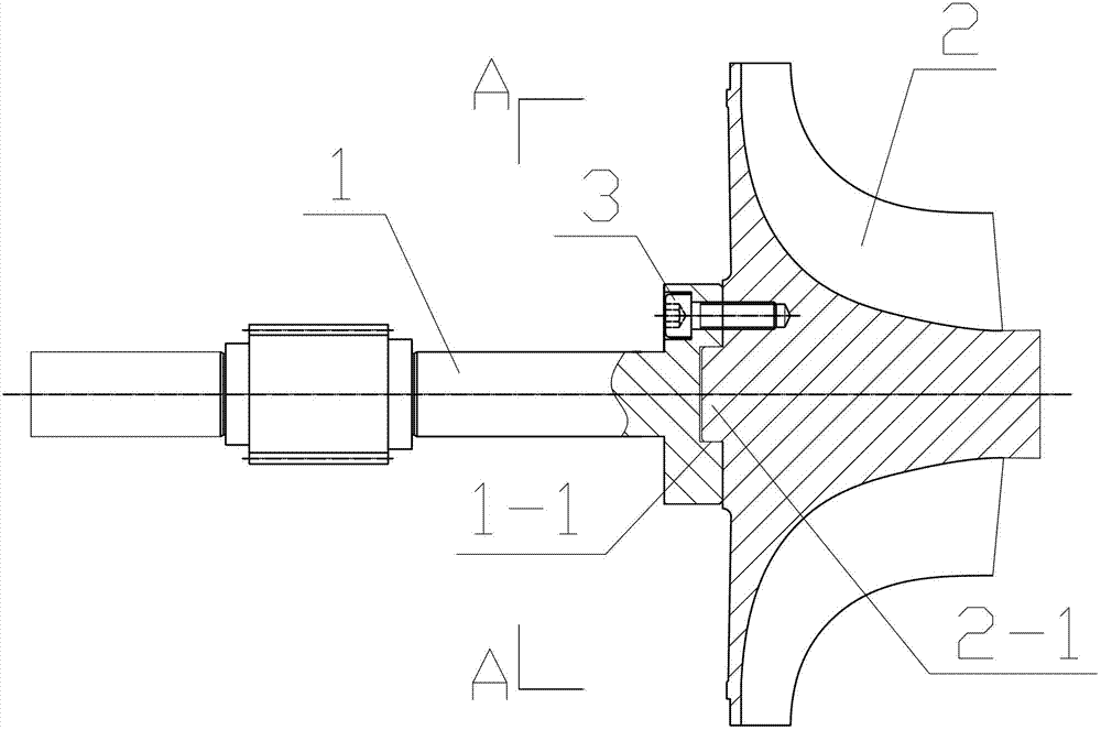 Connecting structure of impeller and gear shaft
