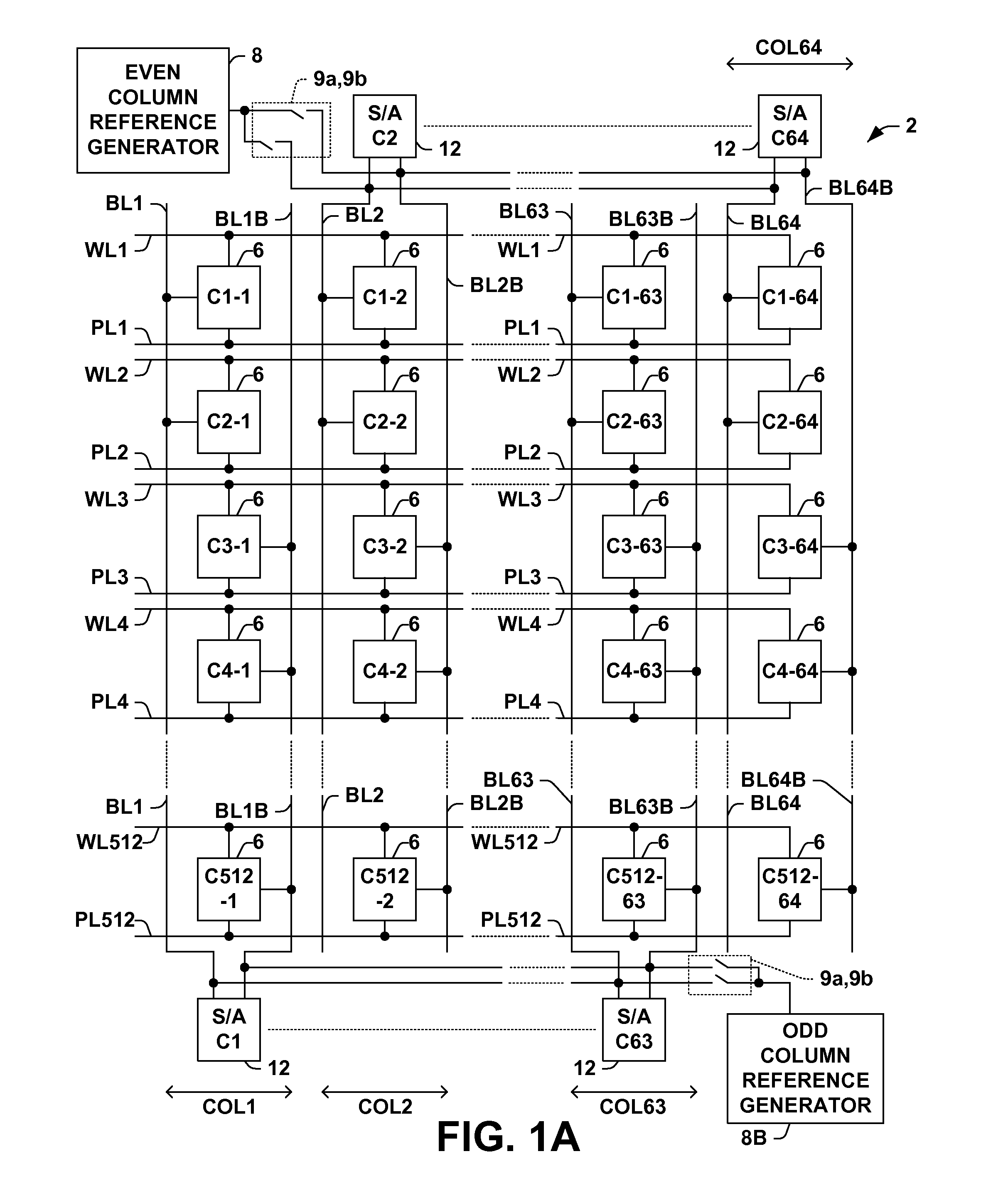 Ferroelectric memory array for implementing a zero cancellation scheme to reduce plateline voltage in ferroelectric memory