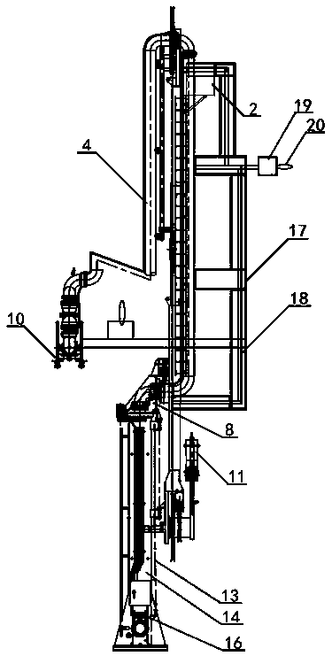 Ultralow temperature loading arm structure with anti-overflowing pipeline