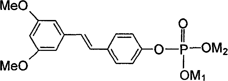 (E)3,5-di-methoxy-diphenylene-4'-0-phosphates (salt) and its preparing method, medicine composition and use