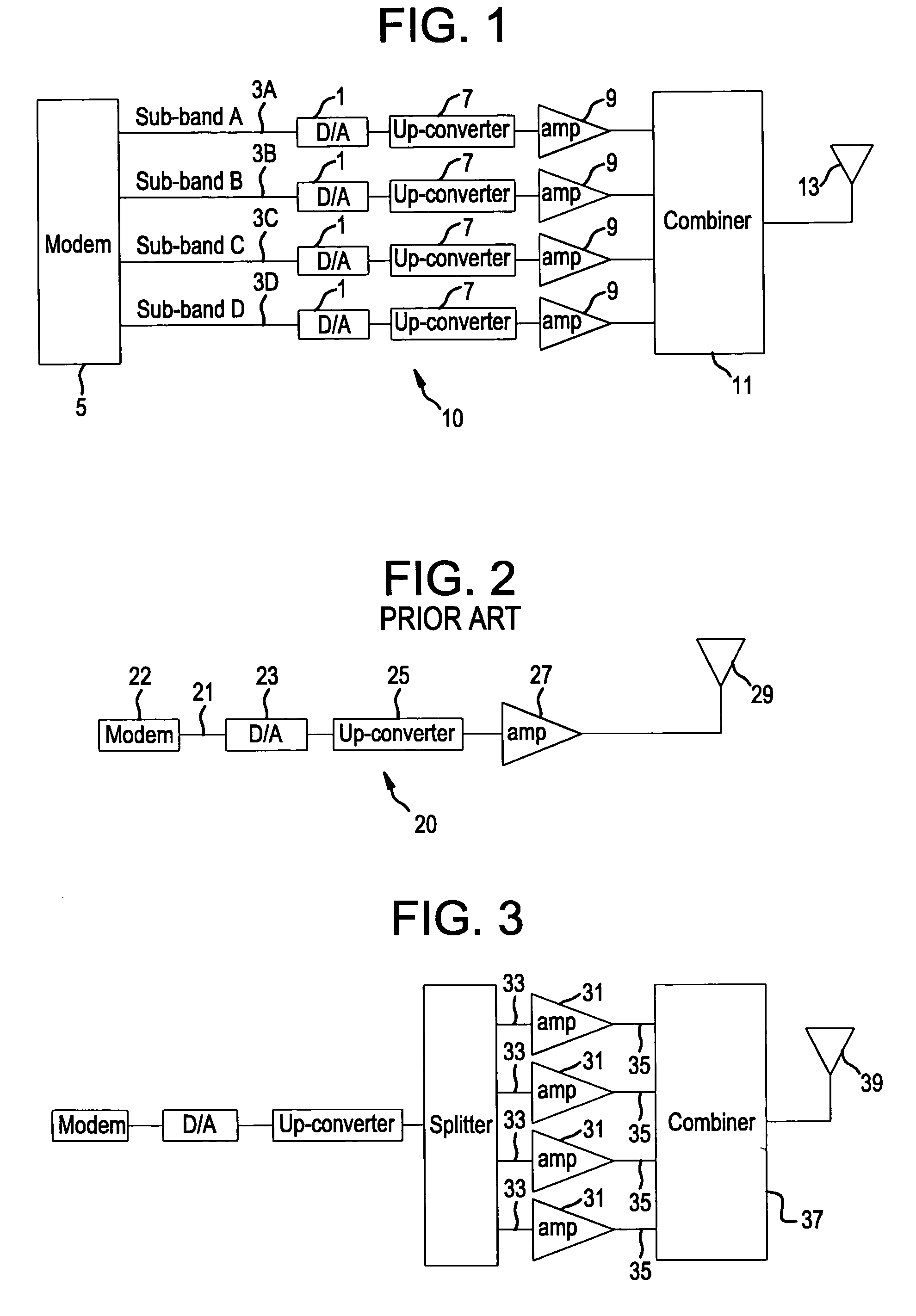 Method and system for transmitting signals with reduced spurious emissions