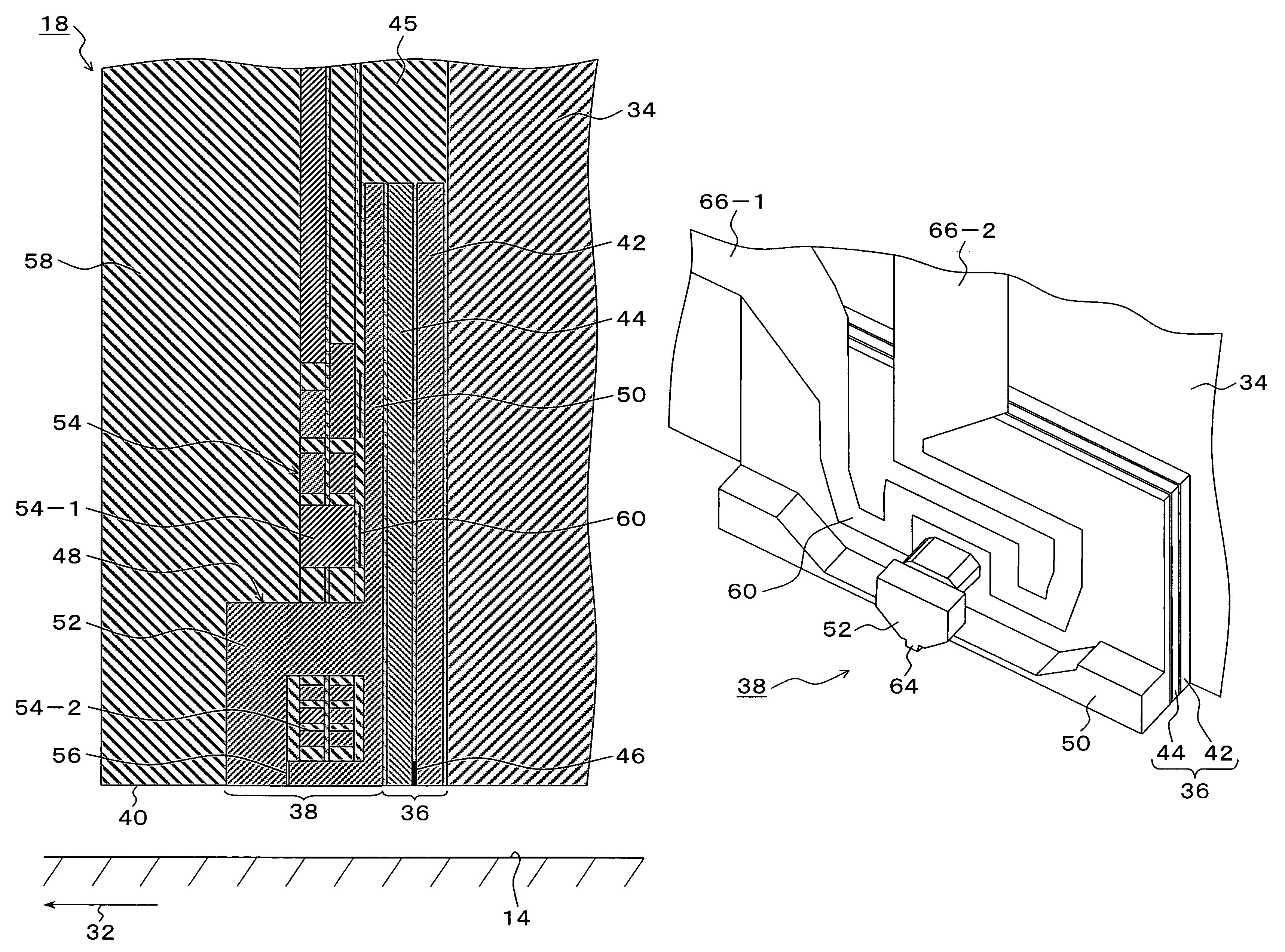 Magnetic head having a heating coil