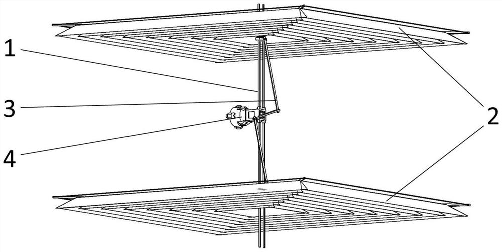 A passive valve-type double-layer flapping wing hovering device