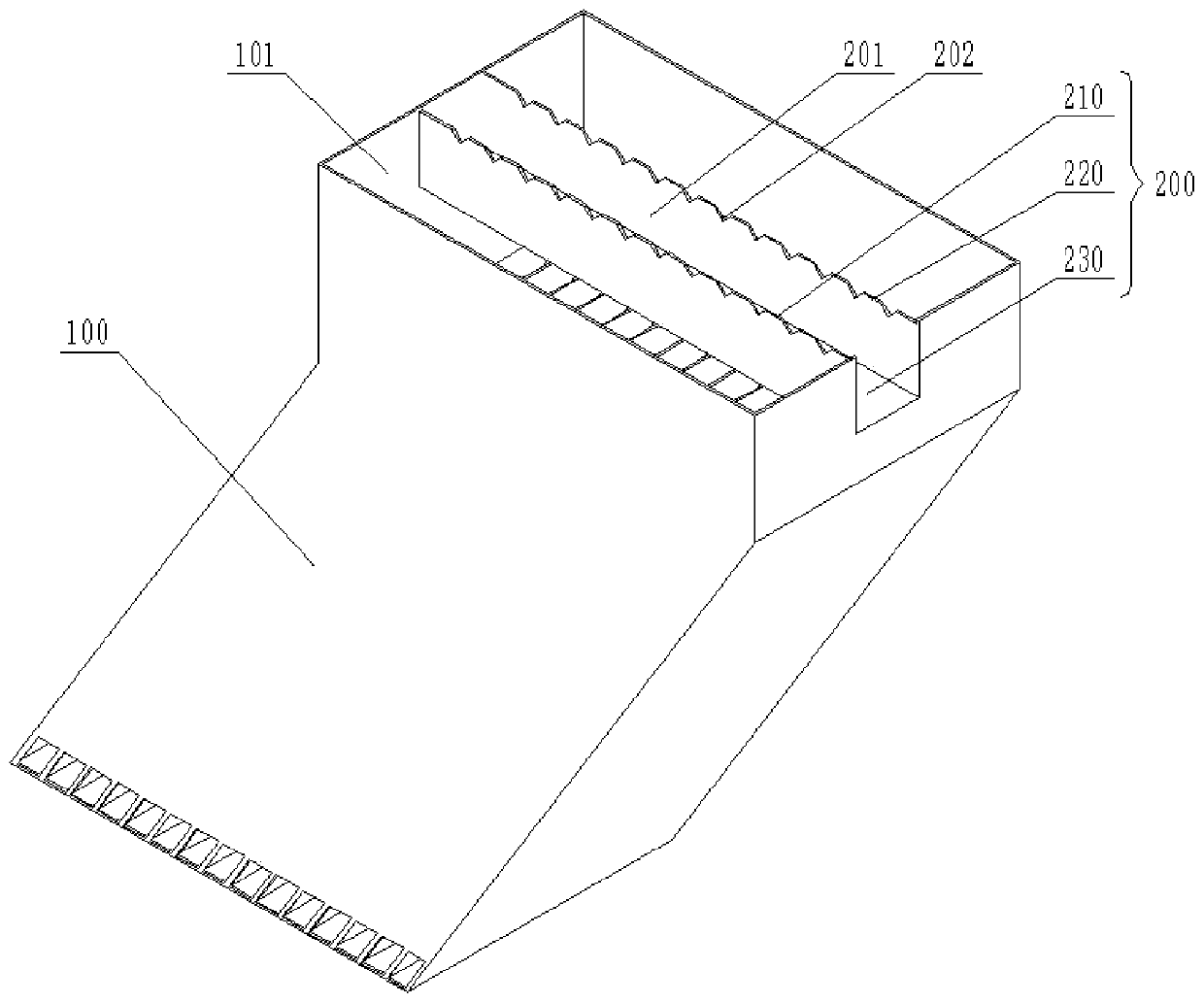 Inclined panel clarification device and settling pond