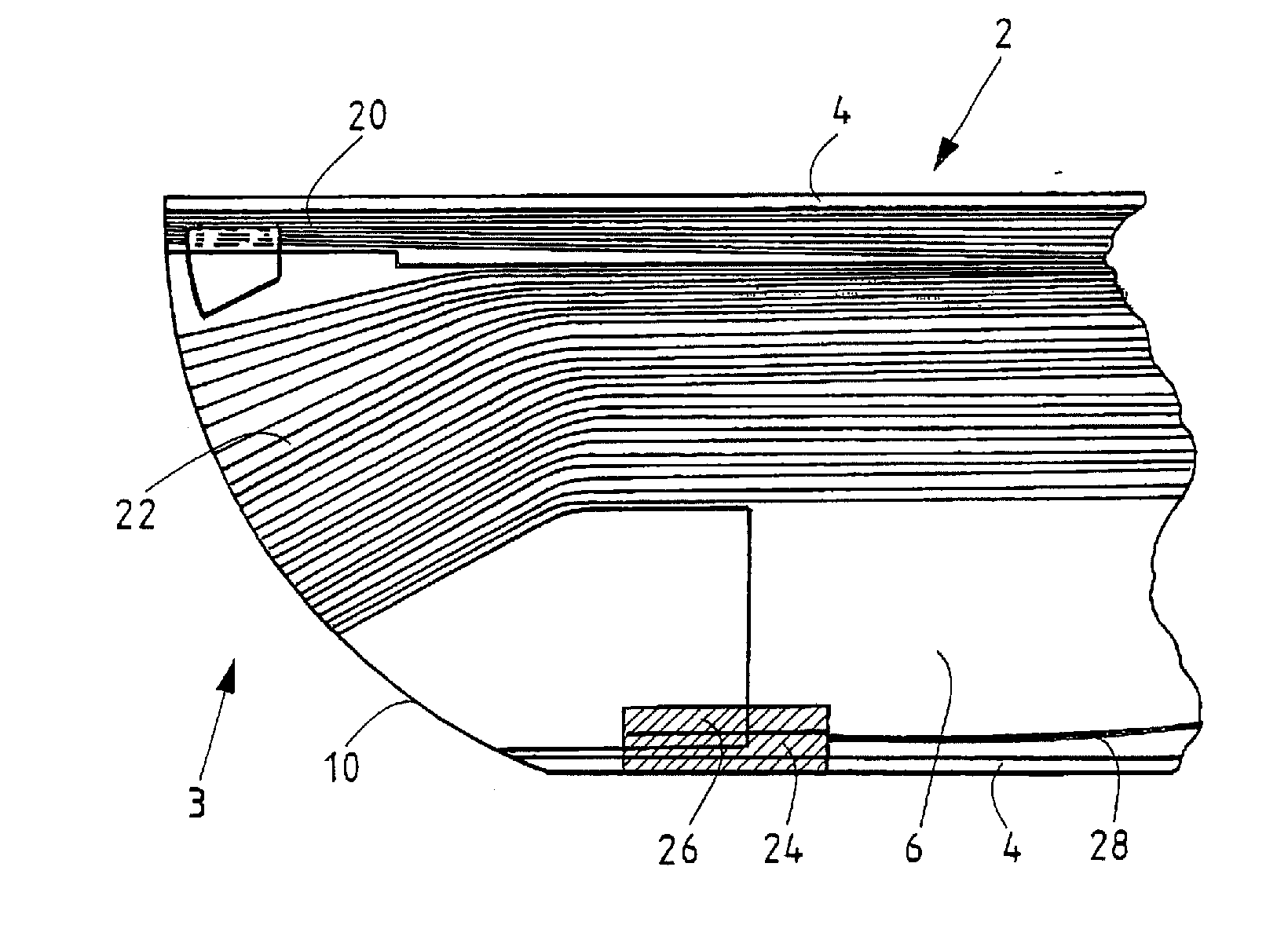Endoscope with lateral illumination, use and method