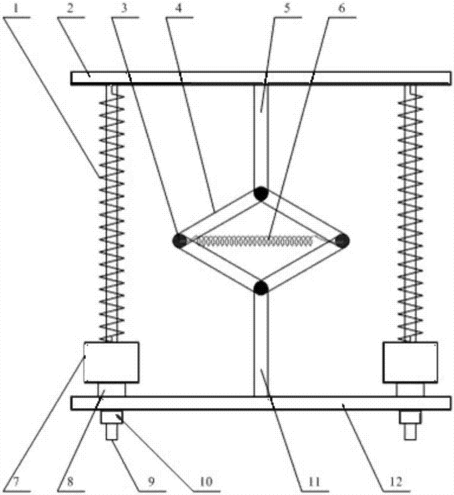 A scissor type quasi-zero stiffness vibration isolator and its working method