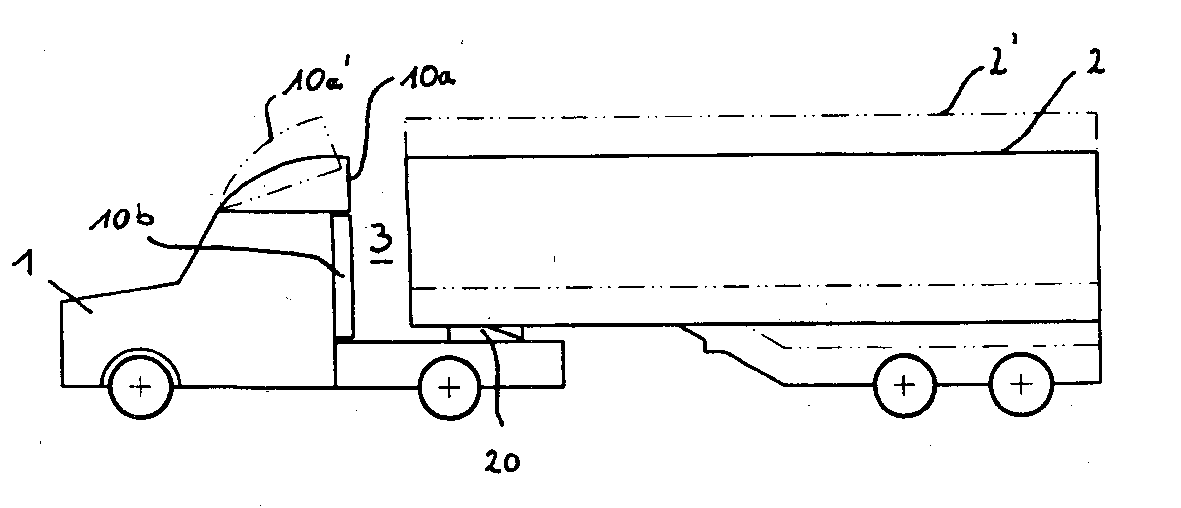 Adjusting Device, Air Deflecting System, Control Member and Device Enabling Aerodynamic Resistance of a Semi-Trailer to be Reduced