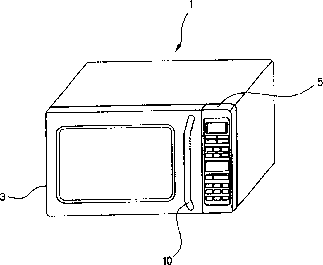 Microwave oven door handle