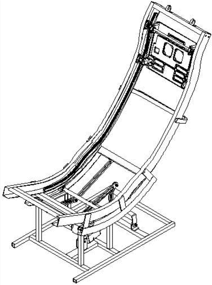 Massage chair frame with swing function and S+L type guiderail